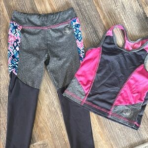 Kids size 4 Gray and Pink Activewear Set
